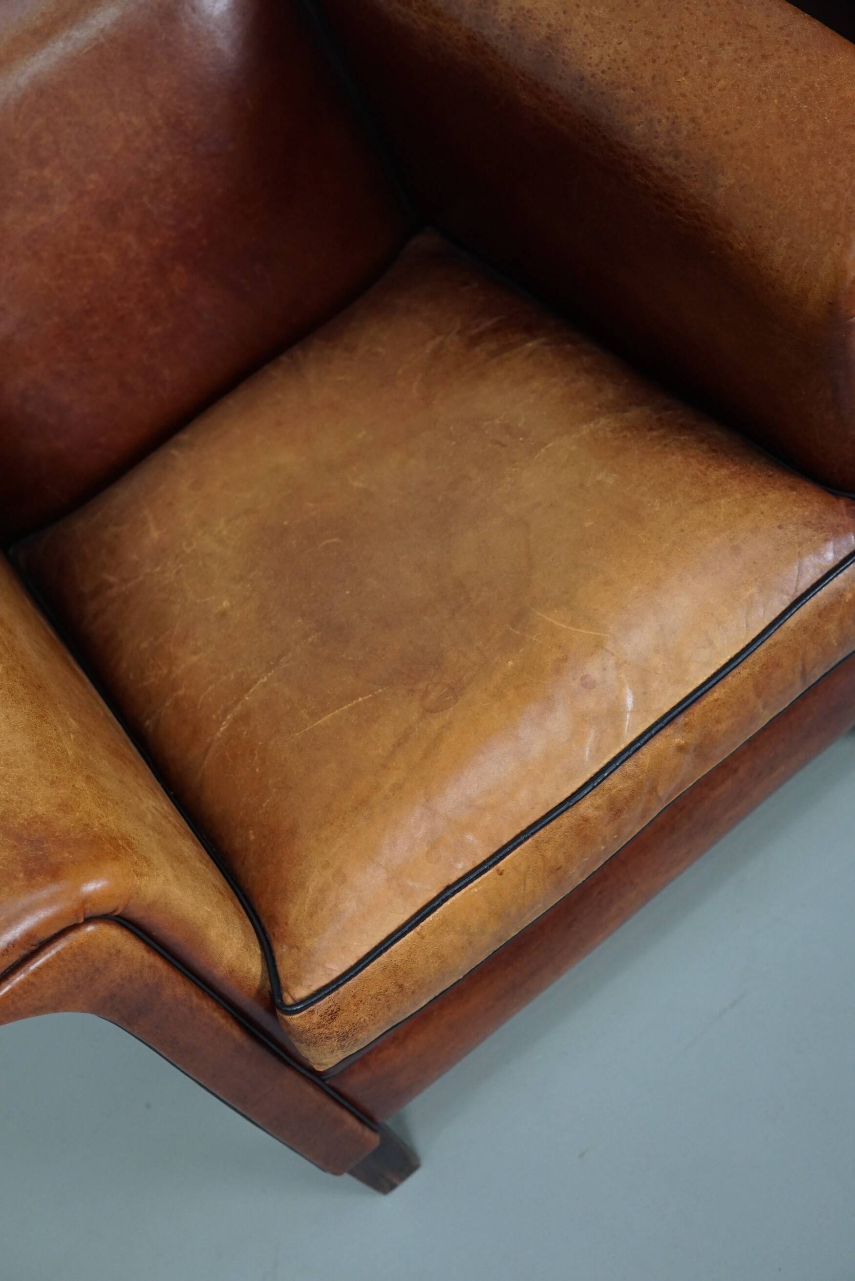 Vintage Dutch Club Chair in Cognac Leather, Set of 2