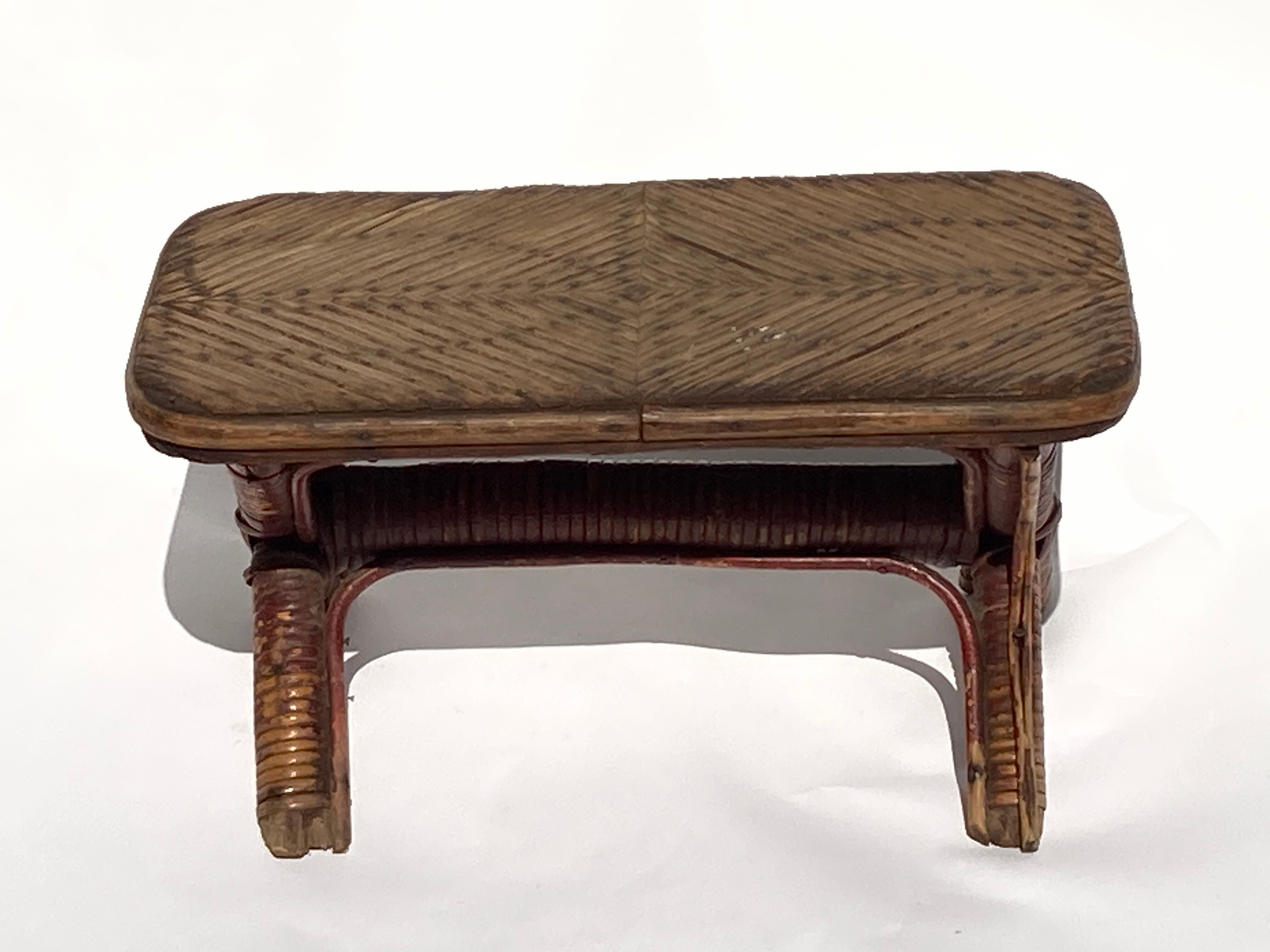 Rattan wicker bamboo hocker or foot stool