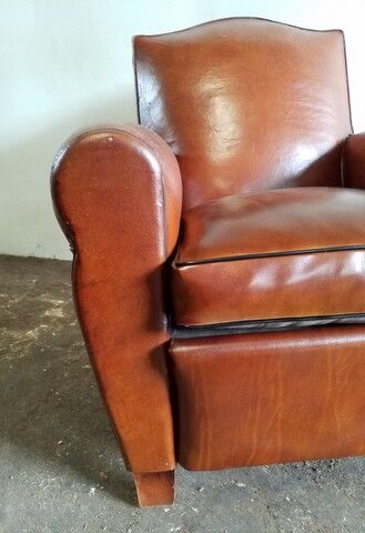 Leather club chair, 1940s