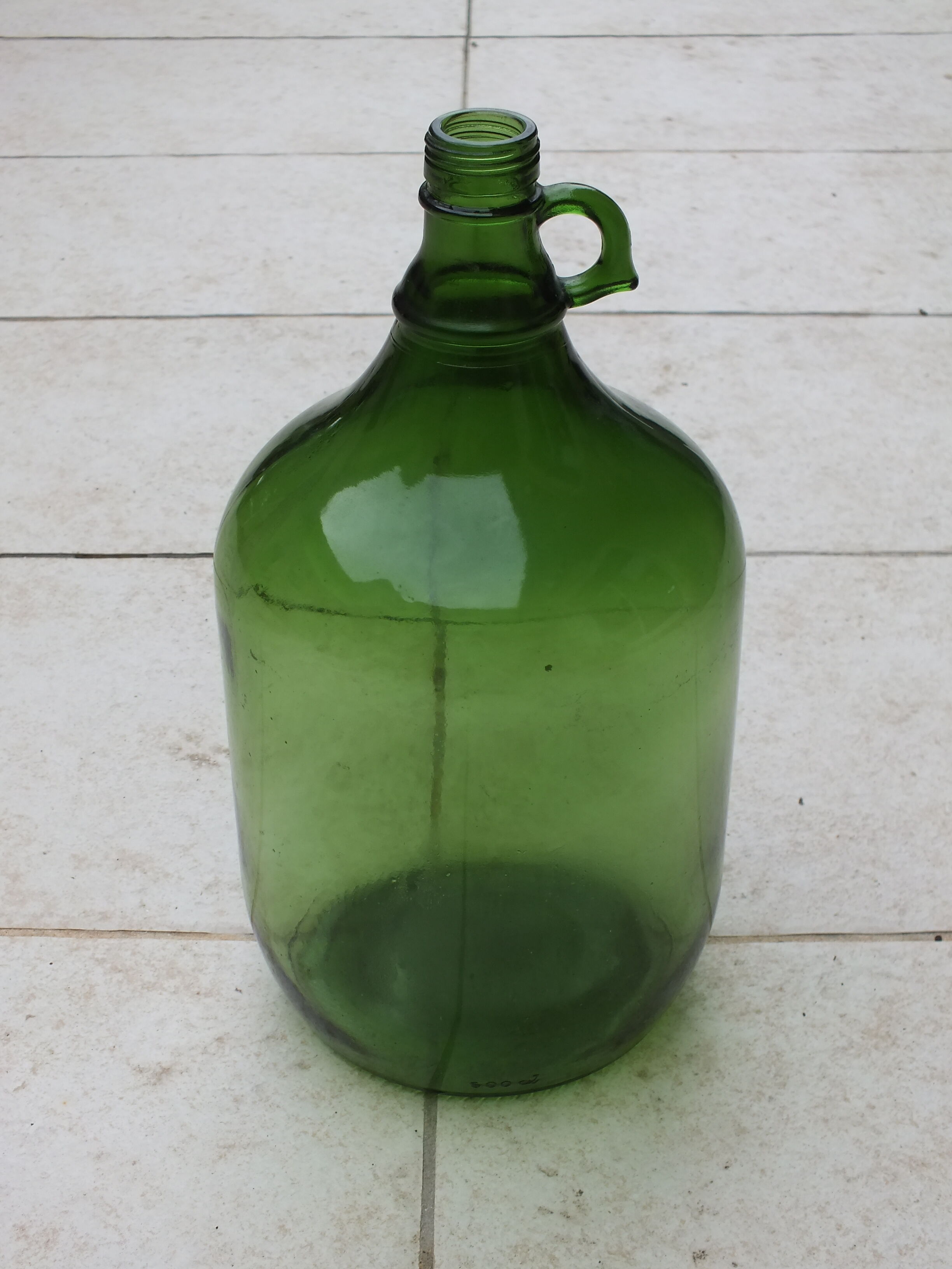 Old green glass bottle 5L