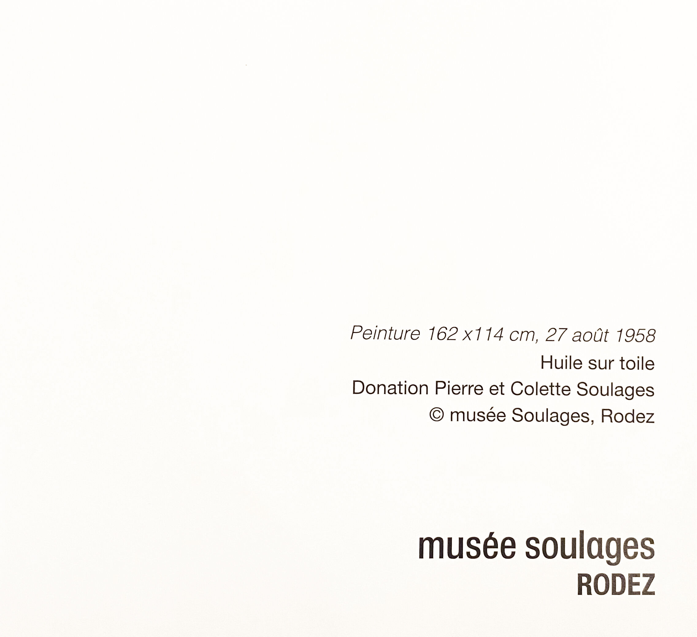 Pierre Soulages, offset printing after an oil on canvas, musée soulages, rodez