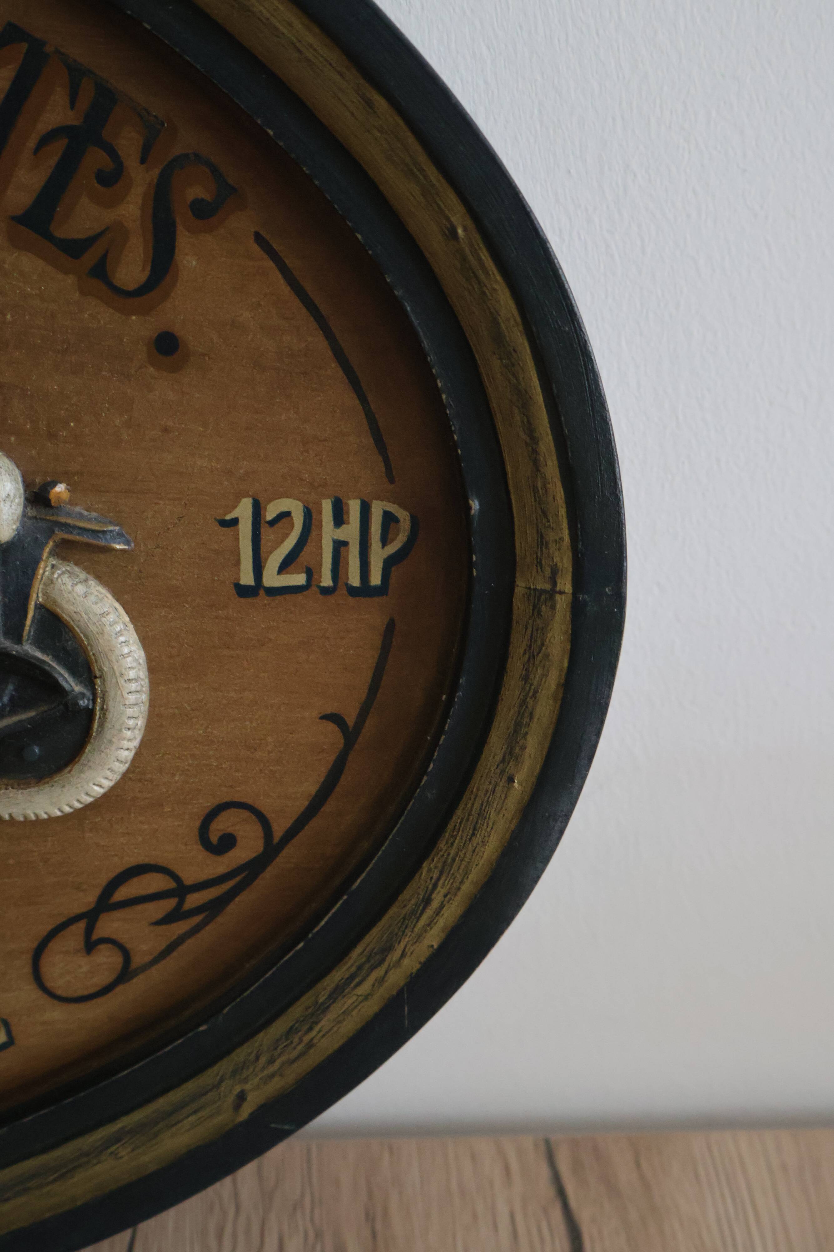 Wooden painting old car country corner 60s