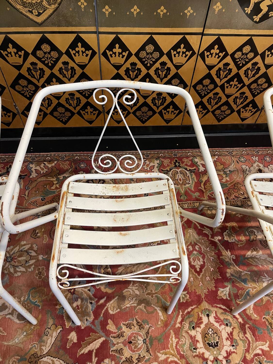 Suite of 4 garden armchairs