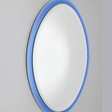 Miroir vintage années 70 Cristal Bleu Design A. Lupi pour Cristal Luxor
