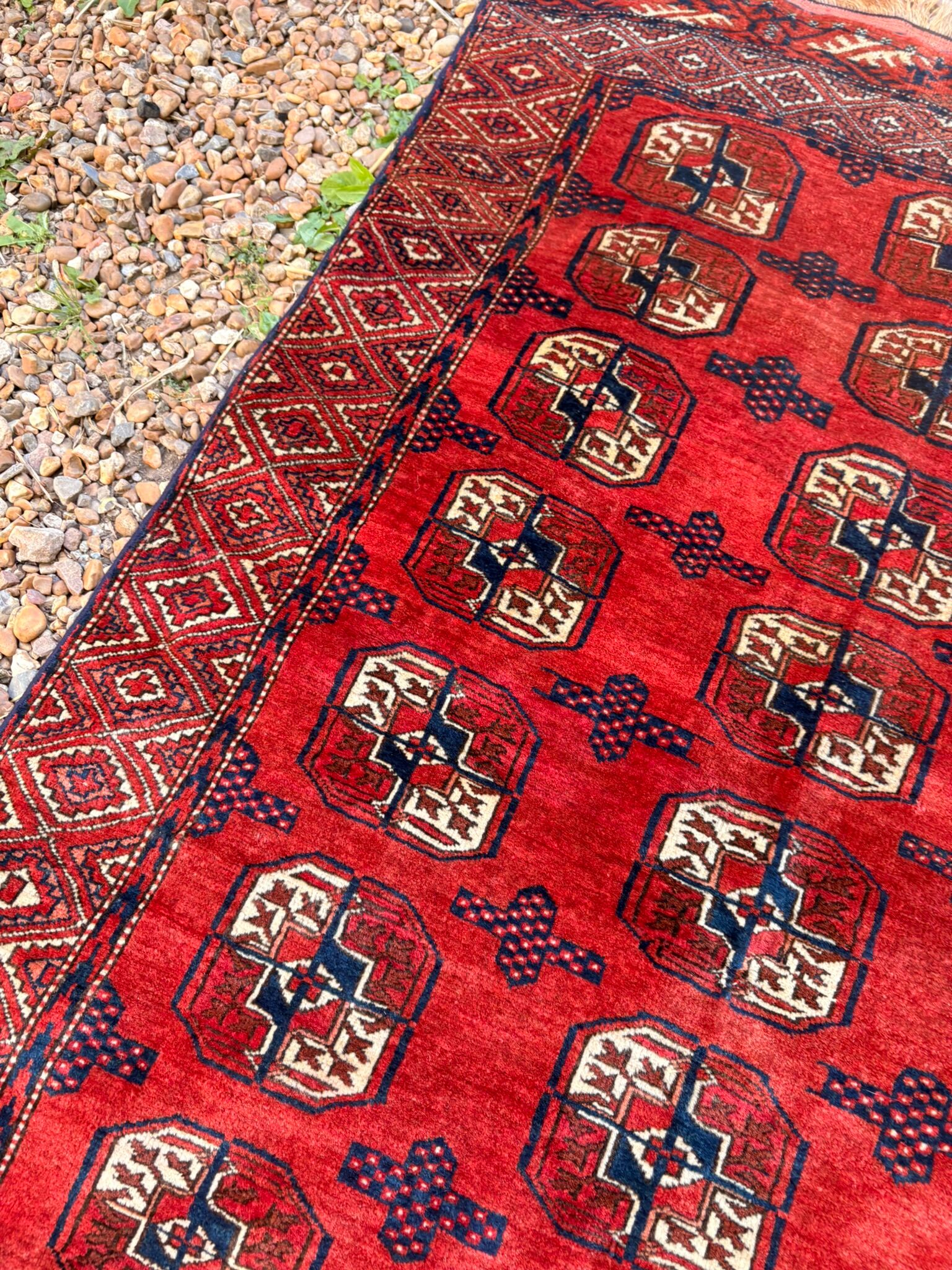 Pakistani Bukhara Carpet 152x118 Wool Mori Handcrafted Red Oriental