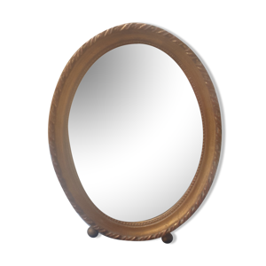 Miroir bois pieds métal