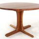 Table à manger ronde extensible 2x 'Hune' - teck massif - design danois