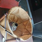 Small chandelier 1960 1970 canvas jute wood Scandinavian style