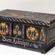 Coffret en bois peint à la main, art populaire antique, mariée, fin du 19e siècle