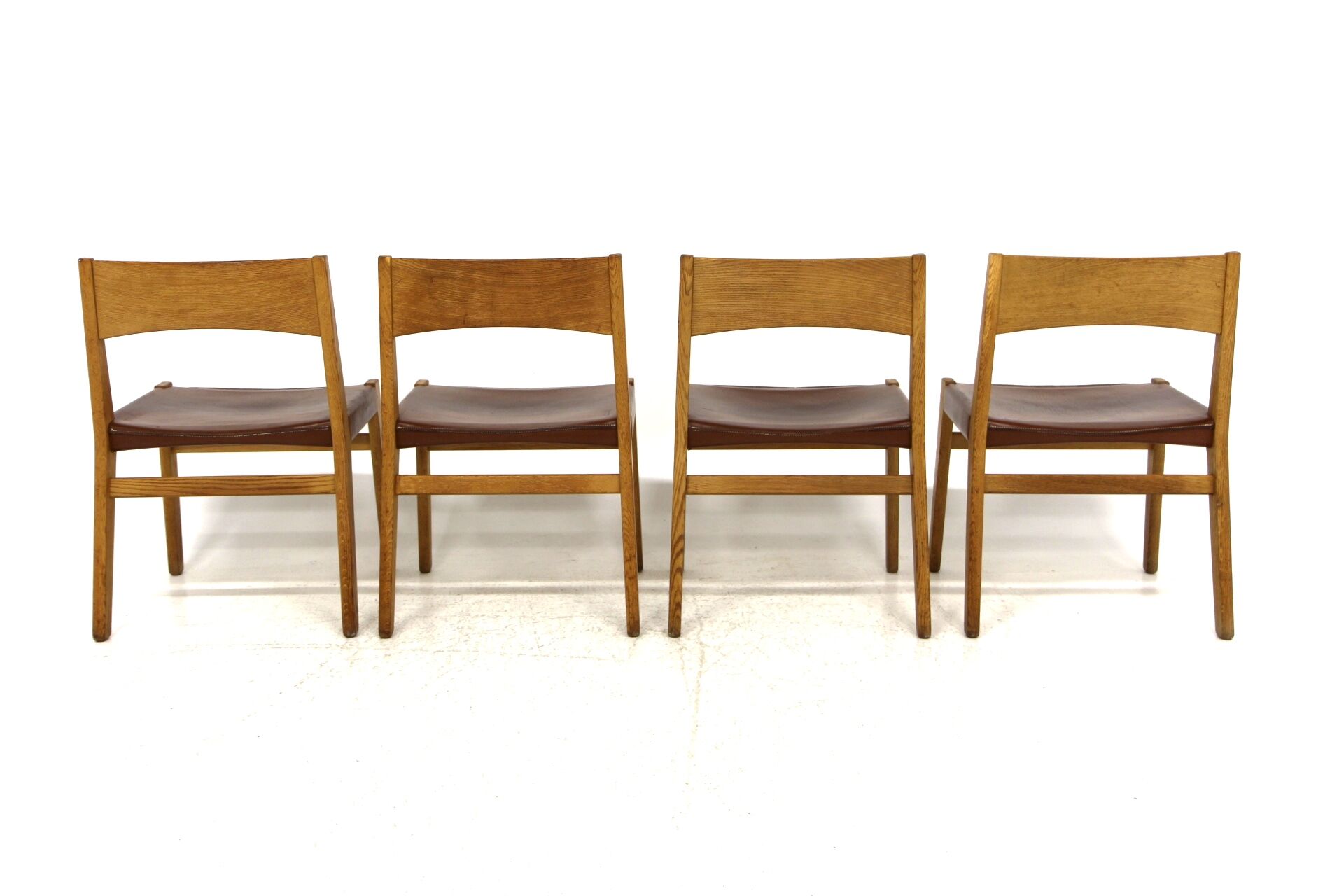 Set de 4 chaises en cuir, John Vedel-Rieper, Erhard Rasmussen, Danemark, 1960