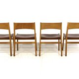 Set de 4 chaises en cuir, John Vedel-Rieper, Erhard Rasmussen, Danemark, 1960