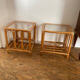 Lot de 2 tables basses en rotin