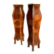 Pair of sleeves or columns in marquetry in the Louis XV style.