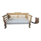 Antique Continental Pine Settle Bench sofa