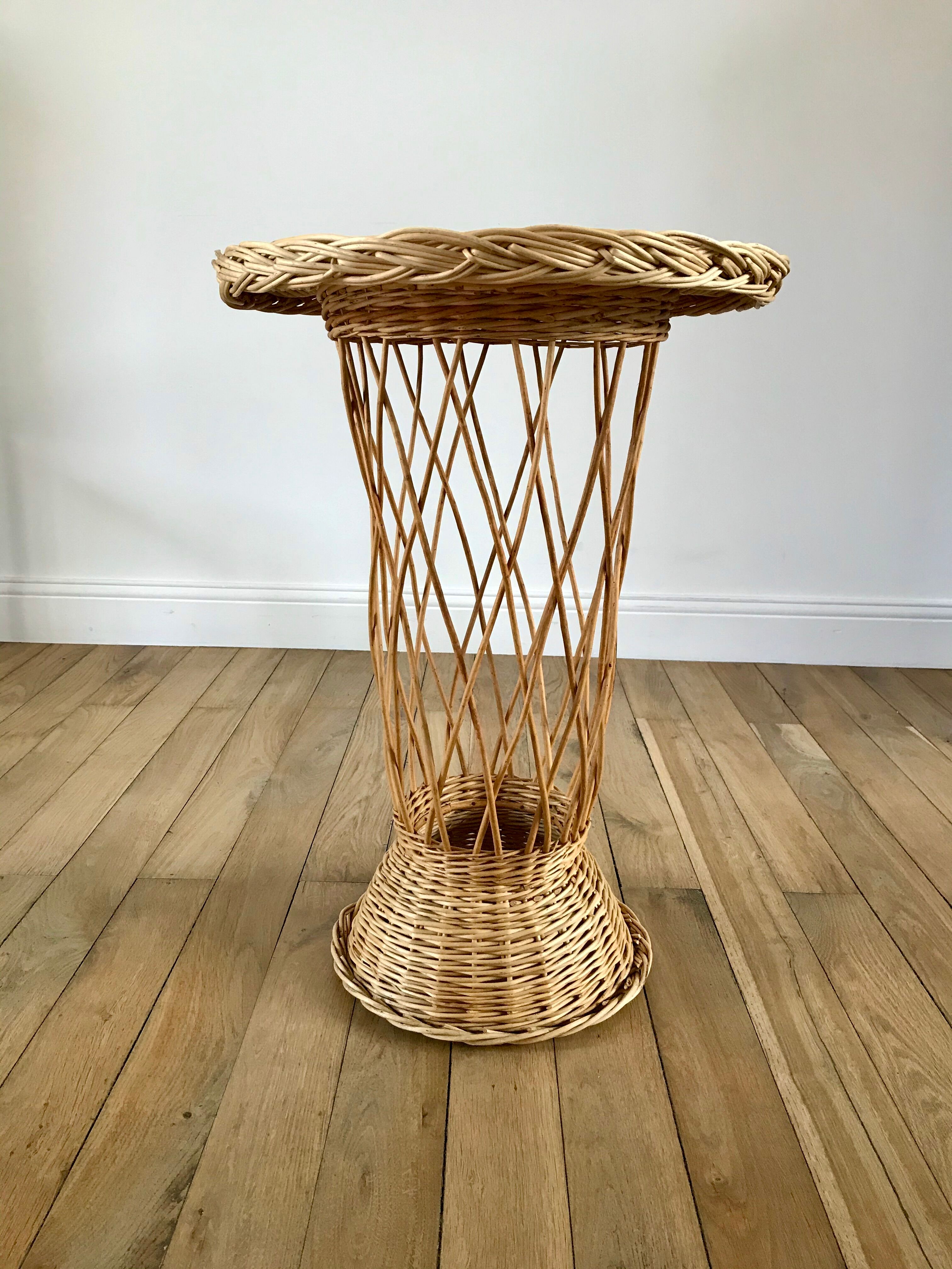 Rattan / bamboo side table 1960s-1970s