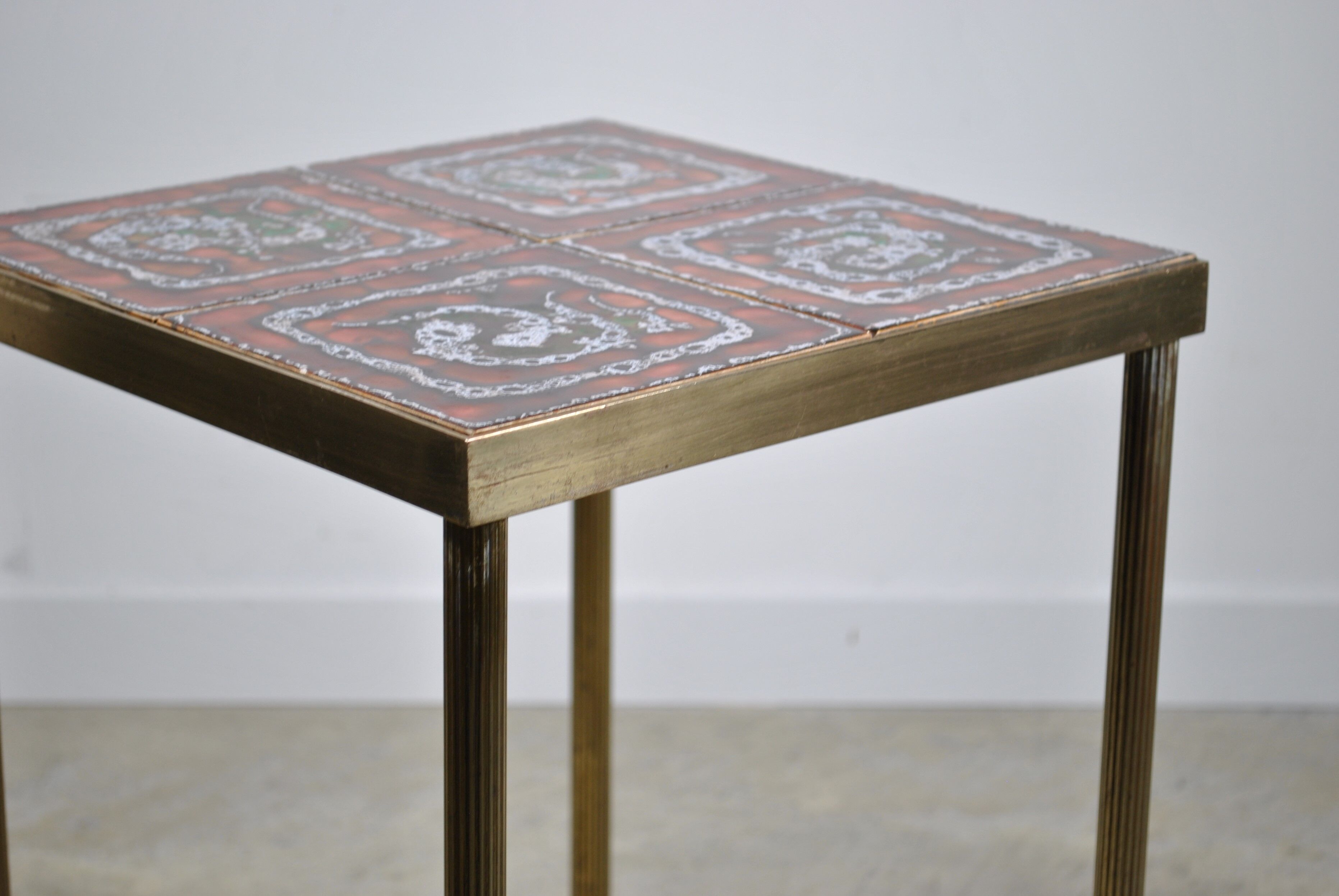 Brass and ceramic side table 1960