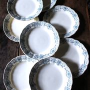 8 assiettes plates en Terre de Fer bleue Verdun HBC
