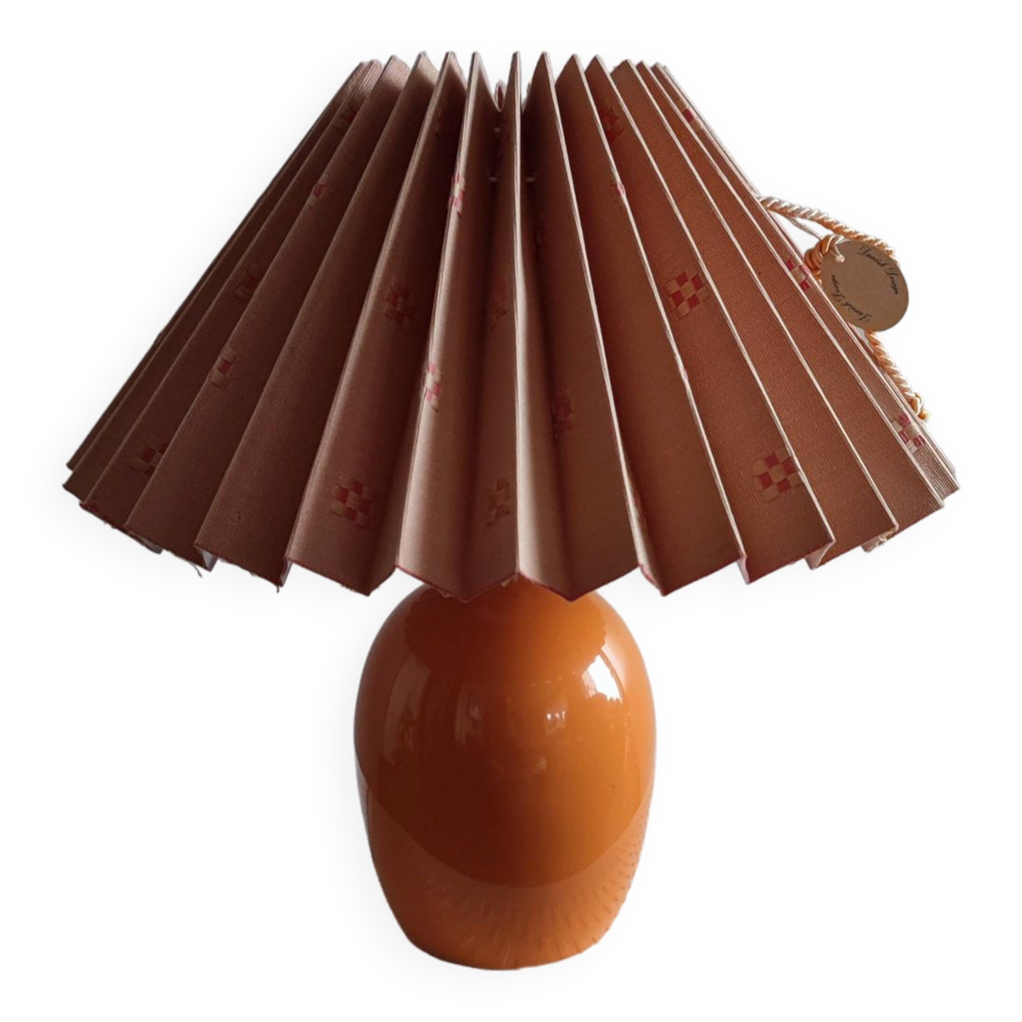 Danish ceramic and fabric bedside lamp by Lene Bjerre