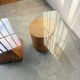 Table basse en bois et verre attribuée à Metafora