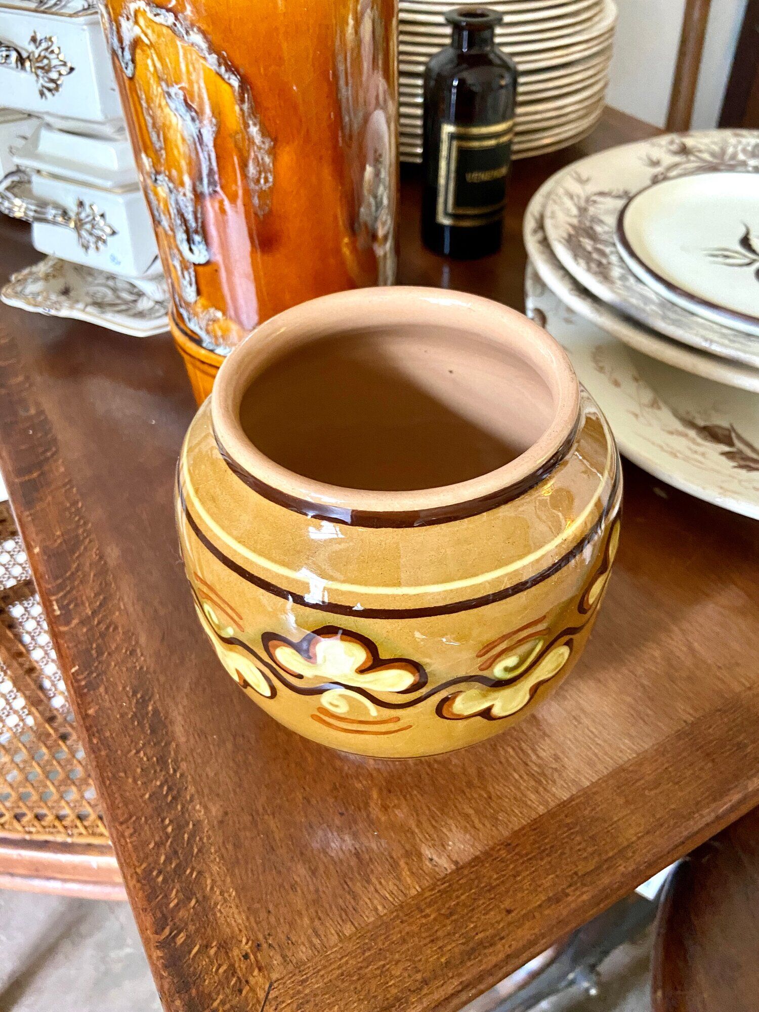 Ocher glazed ceramic vase
