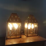 Brass exterior wall sconces, 50s-60s