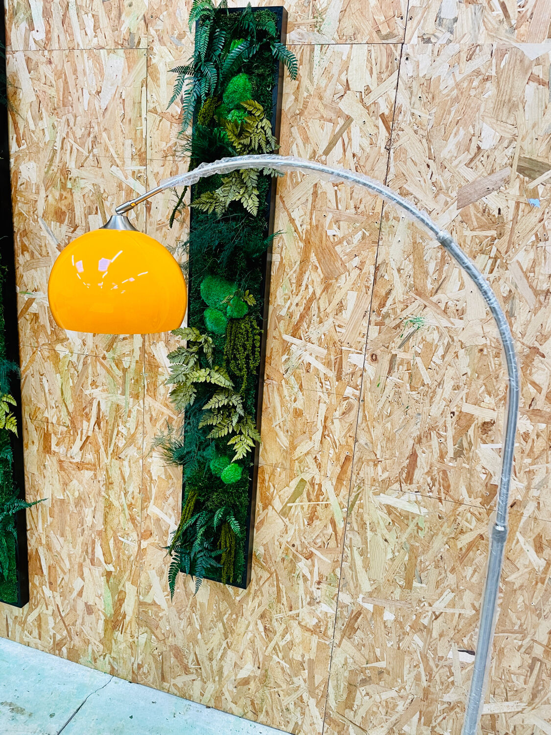 Orange round floor lamp