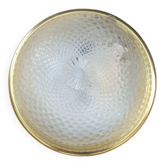 Plafonnier applique verre et doré vintage