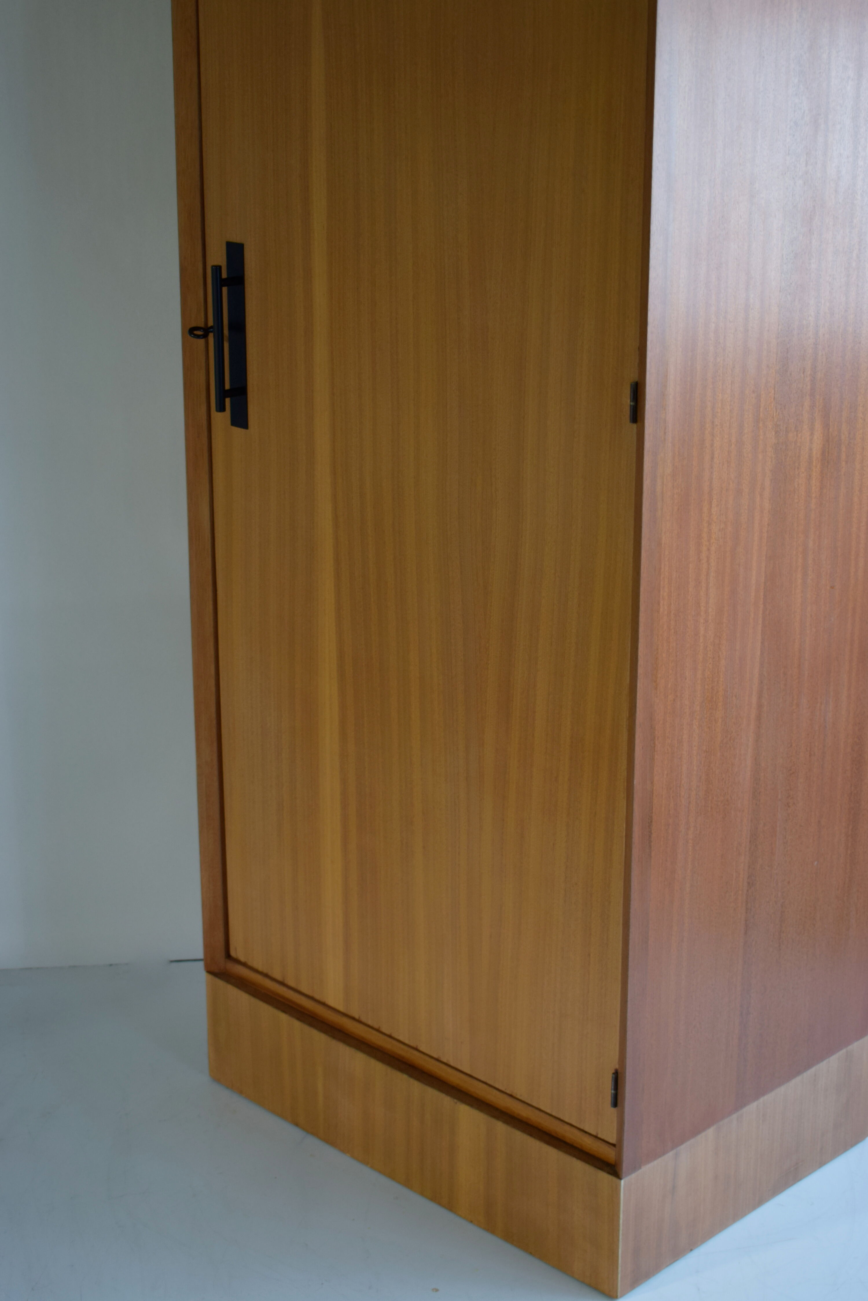 Parisian wardrobe in natural blond mahogany from the 1960s