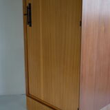 Parisian wardrobe in natural blond mahogany from the 1960s