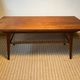 Danish coffee table from the 1960s, in good original condition, teak wood, rattan. by HELTBORG MOBLER