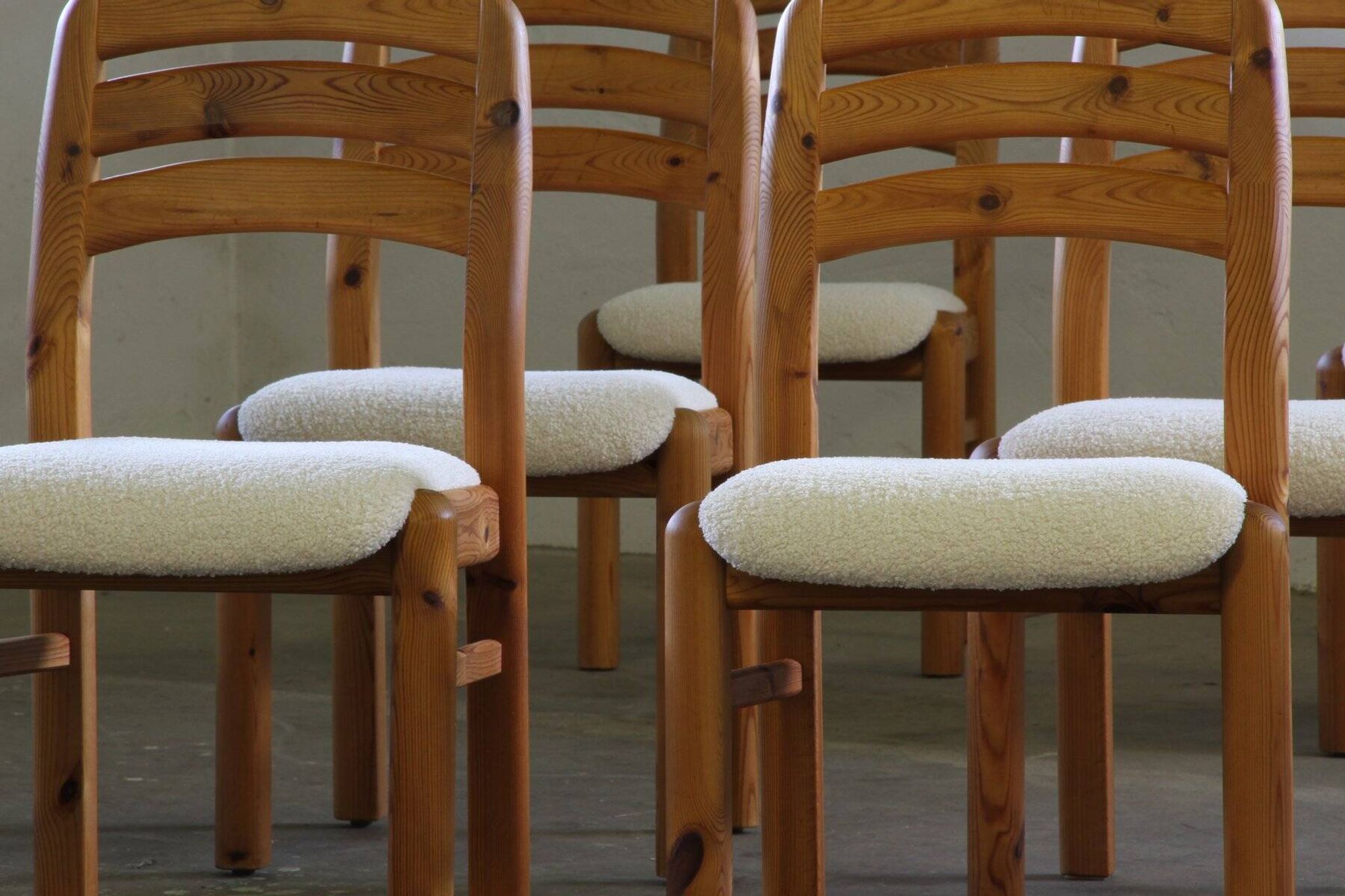 Vintage Danish pine dining chairs att. to Dyrlund, 1970s-1980s, set of 6