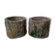 Pair of old rock garden planters in concrete