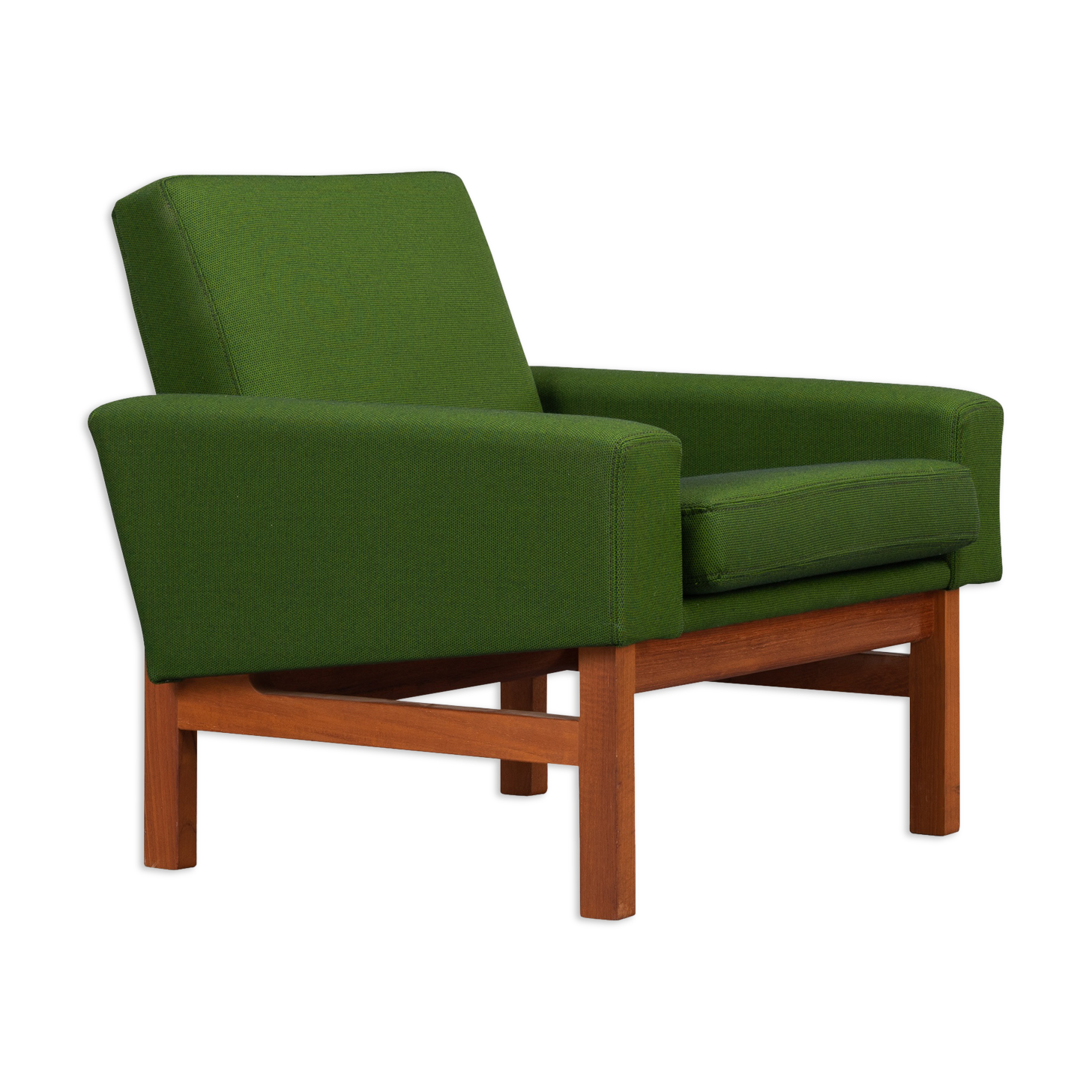 Green AP34/1T armcchair by Hans J. Wegner for A.P. Stolen, 1960s
