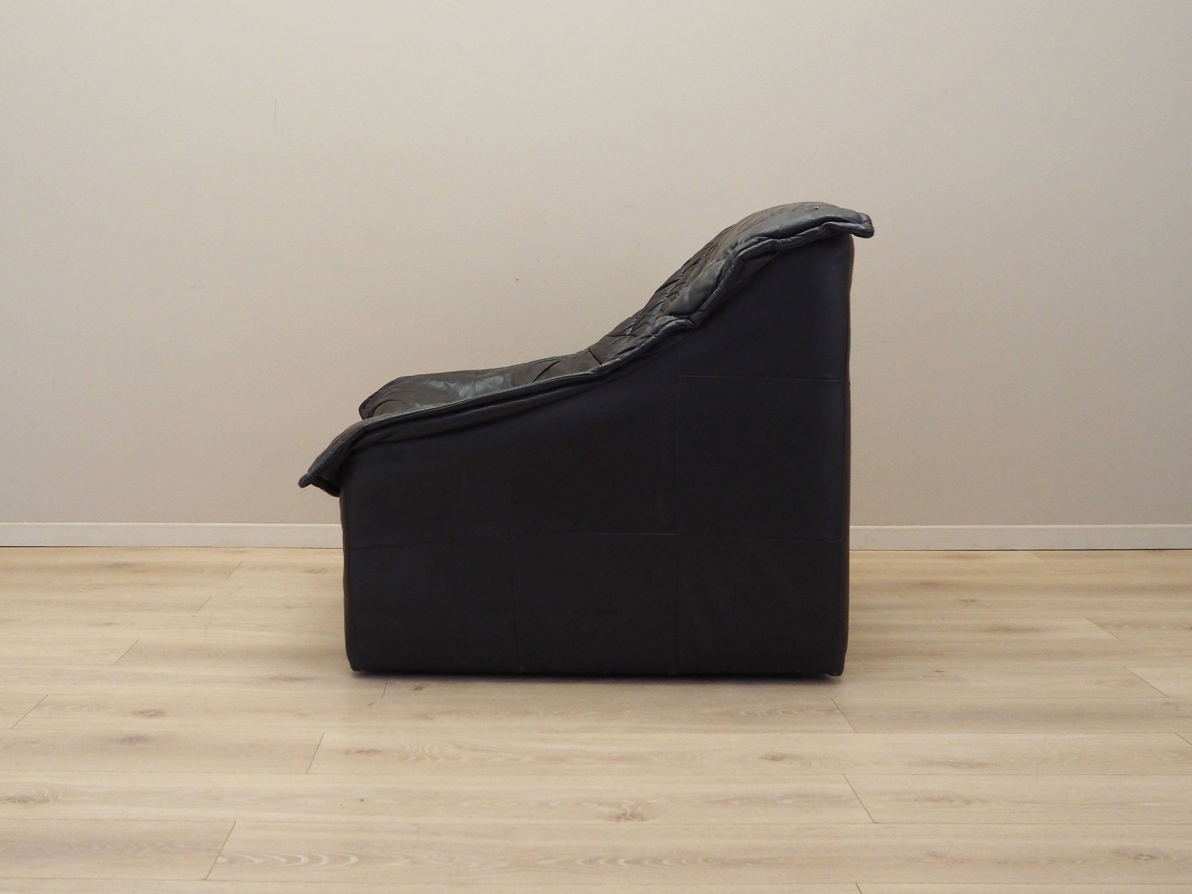 Leather armchair, Italian design, 1960s, production: Italy