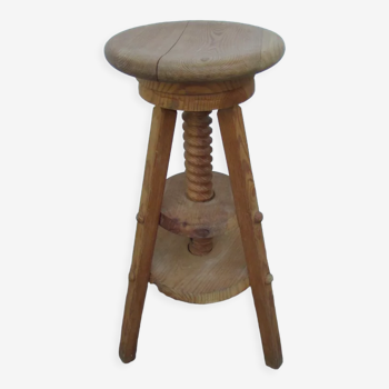 Pine industrial architect's tripod stool