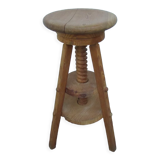 Pine industrial architect's tripod stool