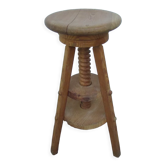 Tabouret tripode d'architecte industriel en pin