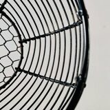 Vintage black metal egg basket