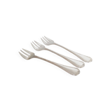 Christofle oyster or dessert forks, ribbon pattern, silver
