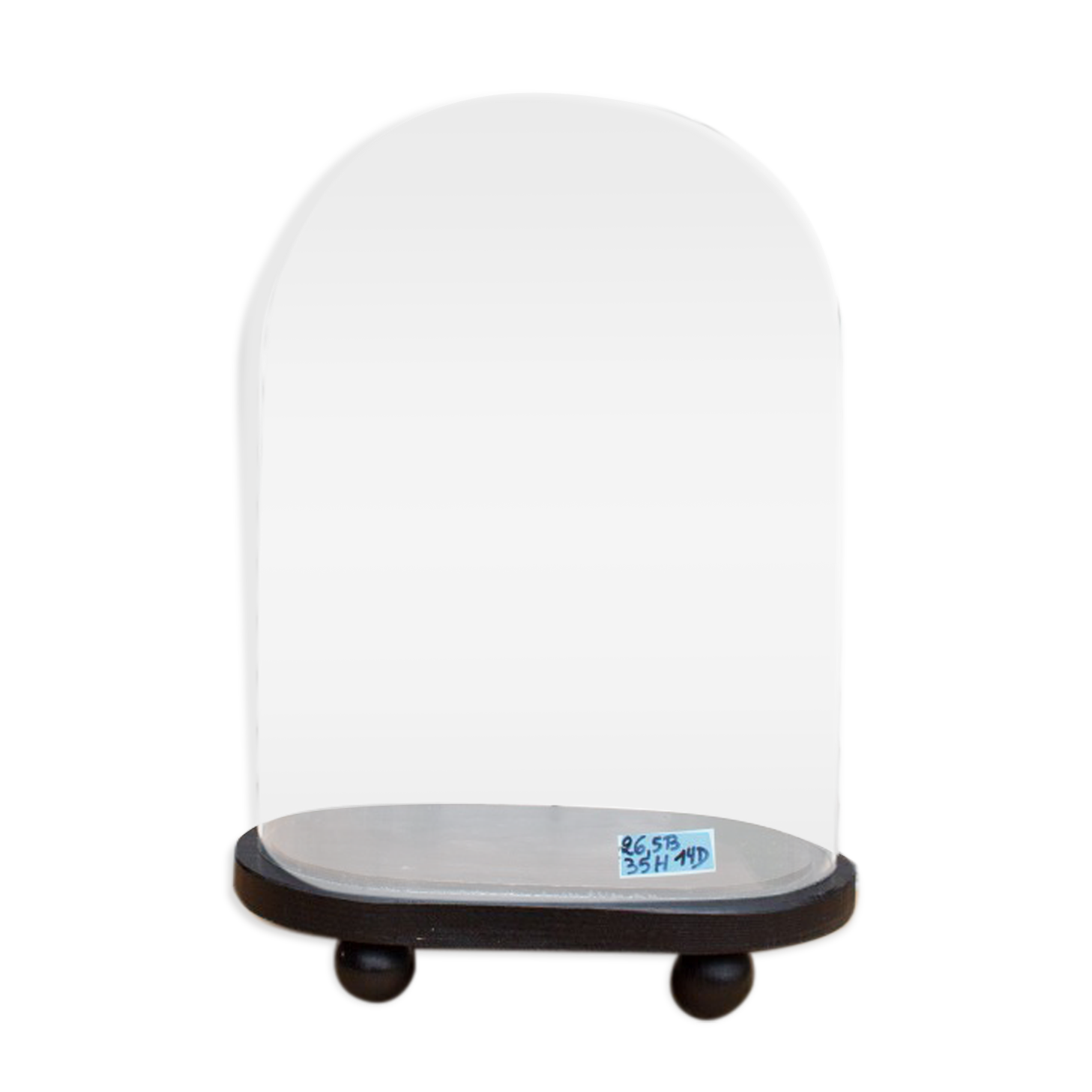 Oval glass globe 35 cm high