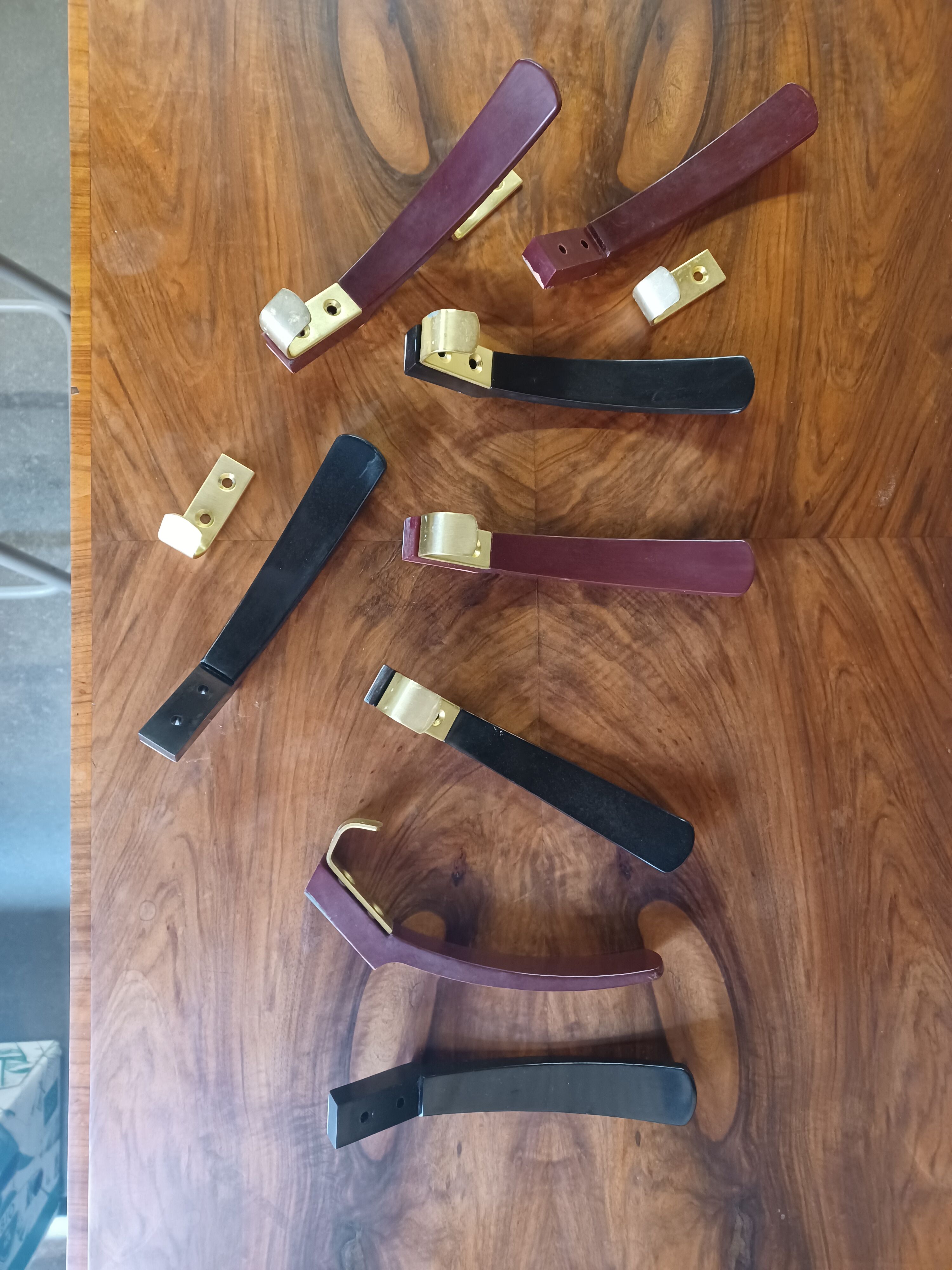 10 hooks, KM Austria, bakelite and brass