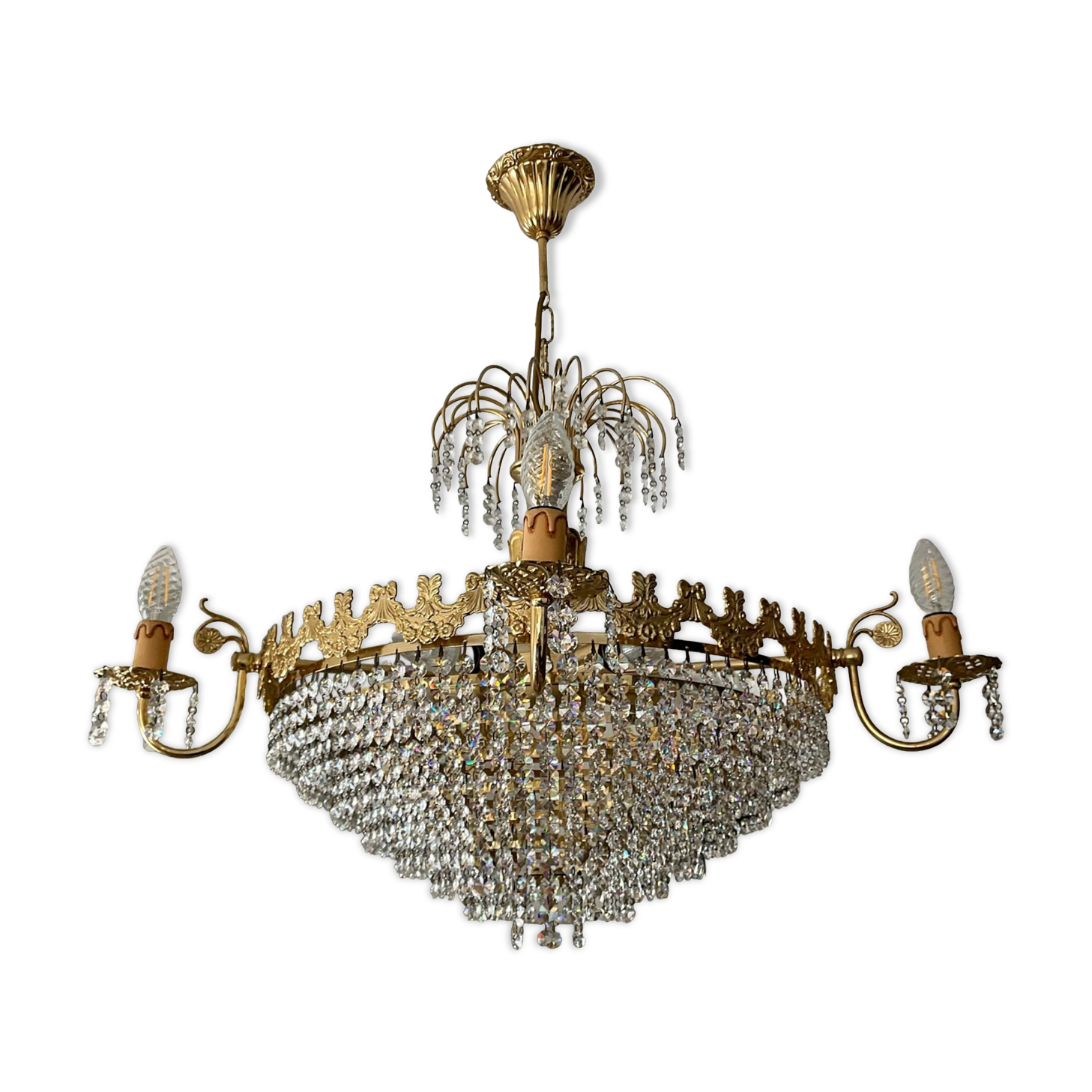 Waterfall chandelier with crystal tassels