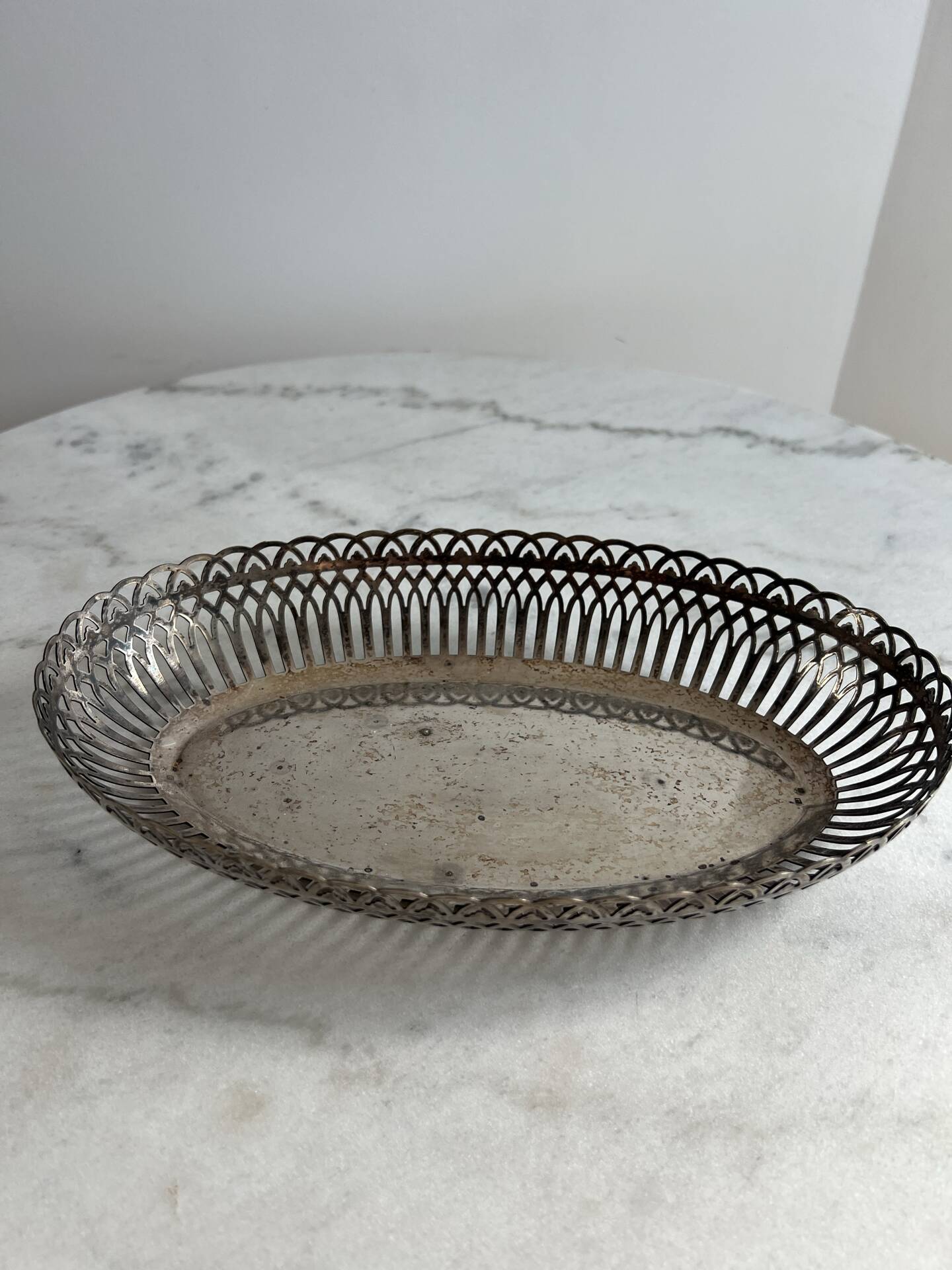 Antique silver-plated bread basket