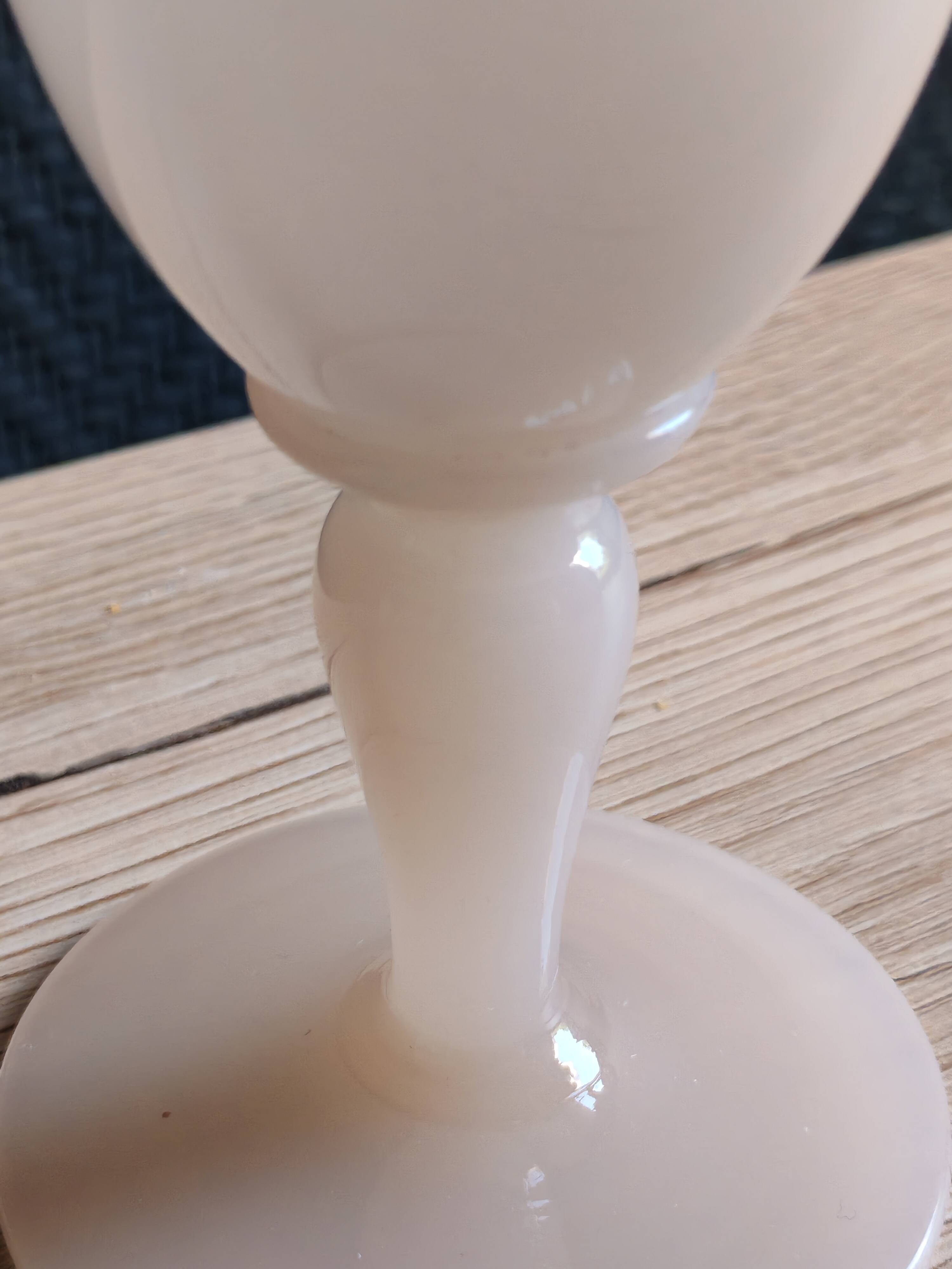 Vintage Italian White Nude Pink Opaline Soliflore Vase