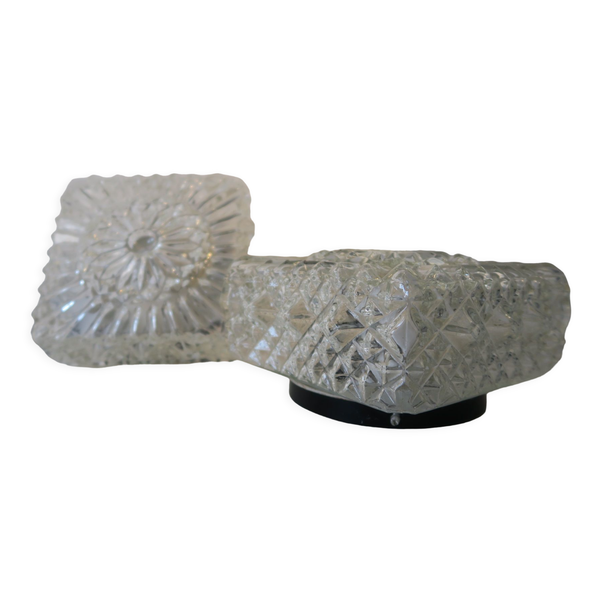 Glass ceiling lamp pair