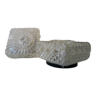 Glass ceiling lamp pair