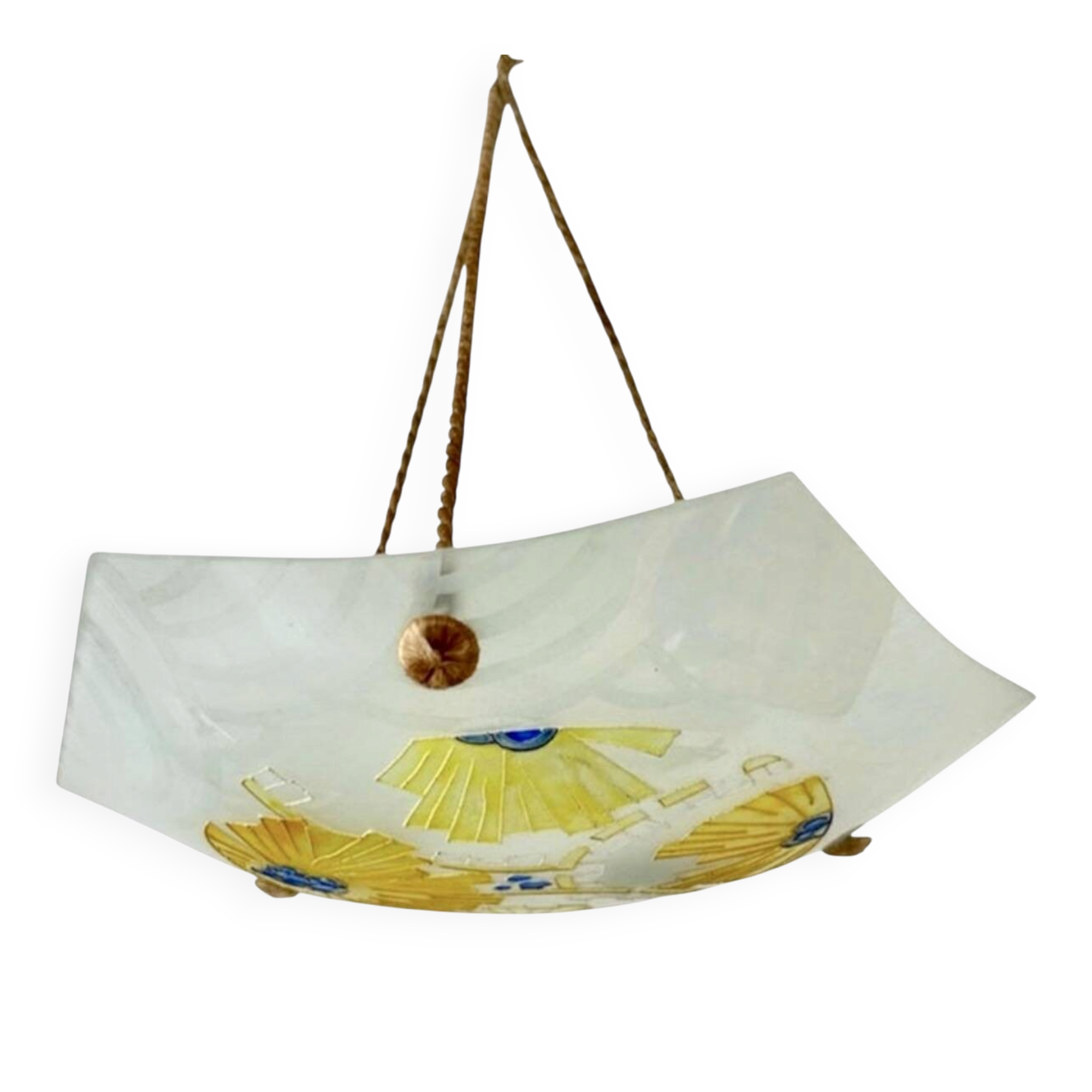 Loys Luca Charles Ranc Art Deco glass pendant light