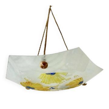 Loys Luca Charles Ranc Art Deco glass pendant light