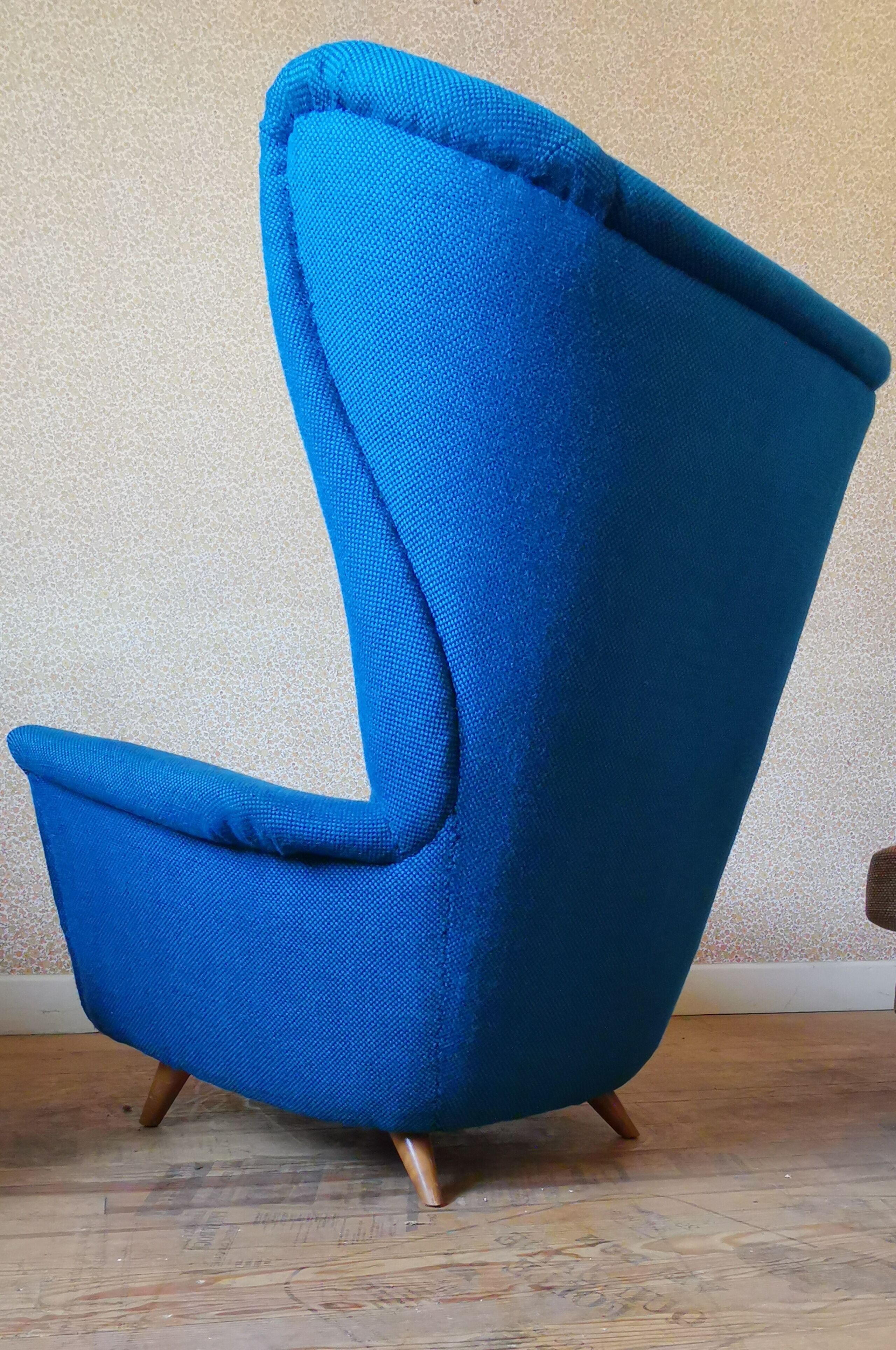 Bergere armchair wing back chair Italian design Years 50 60