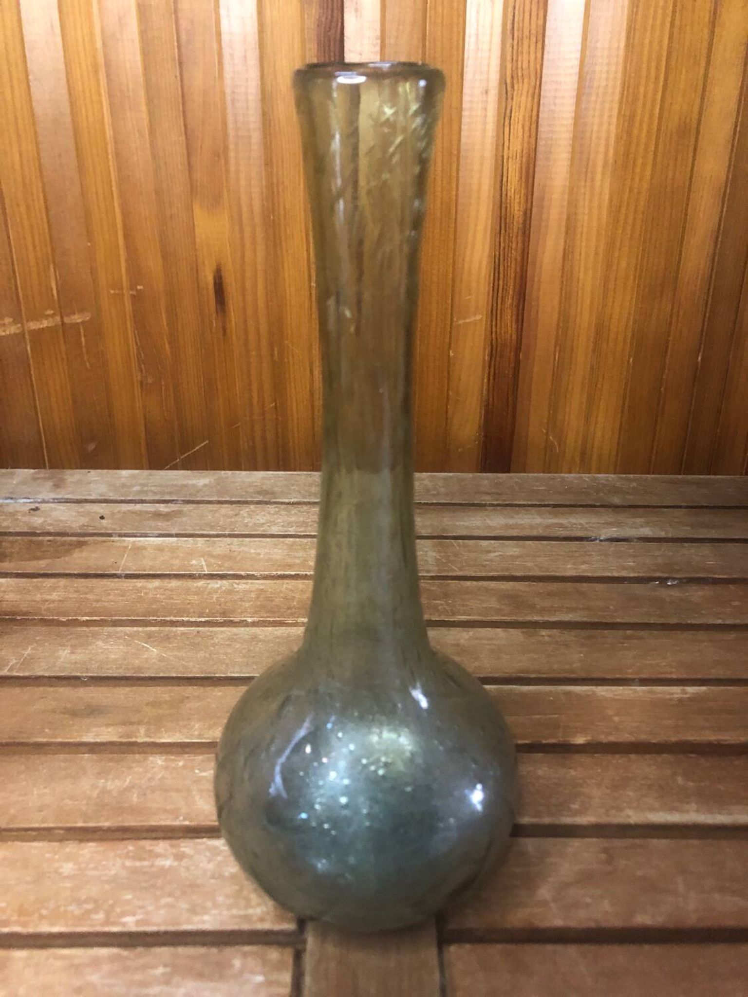 Old biot soliflore vase vintage bubble blown glass #a408